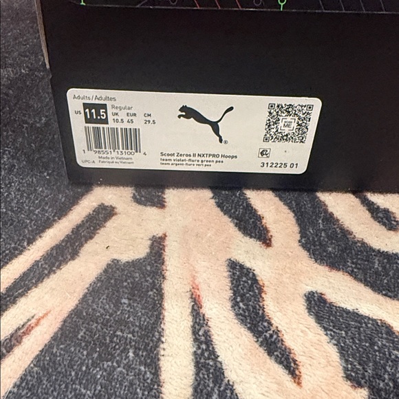 Puma Neon Green and Deep Purple Sneakers - Picture 2 of 6